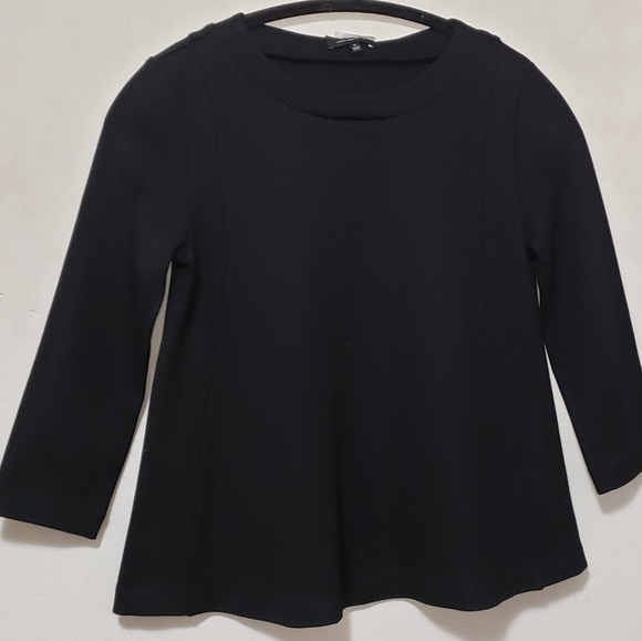 Aritzia Babaton Japanese Crop Sleeve Black Top Size XS - Picture 2 of 8